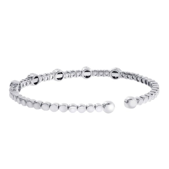 2.25 Carat Diamond Bangle 18K WG Bracelet - Picture 4 of 4